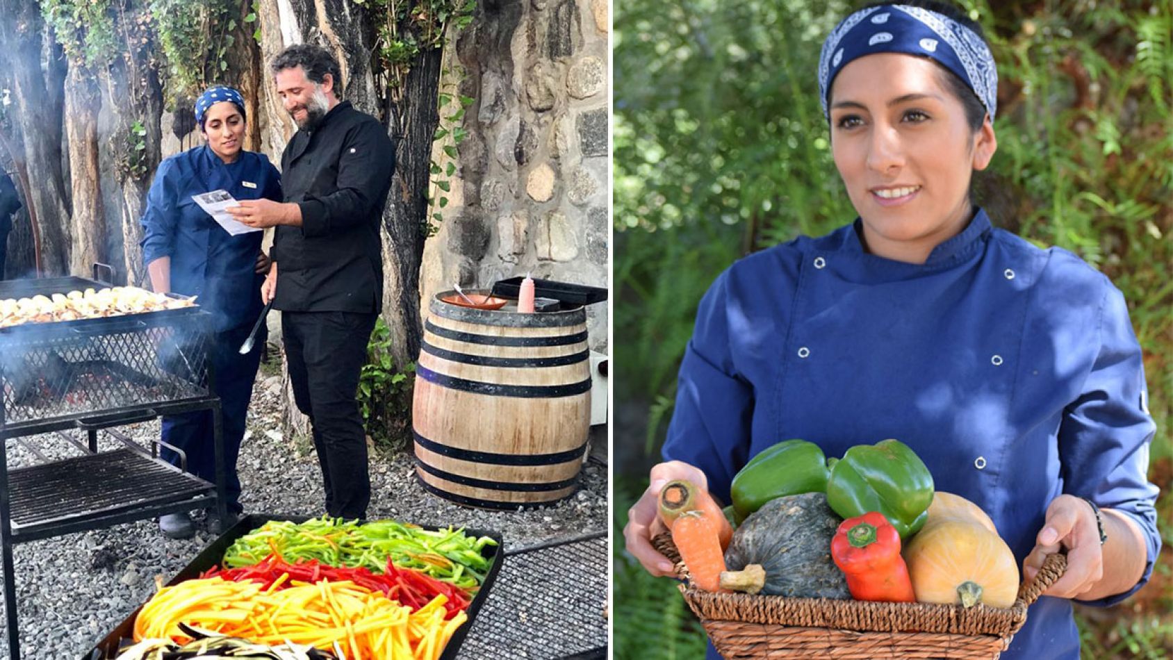 Virginia Marin chef de Restaurant La Rosa Patios de Cafayate y Pancho Mas Juan