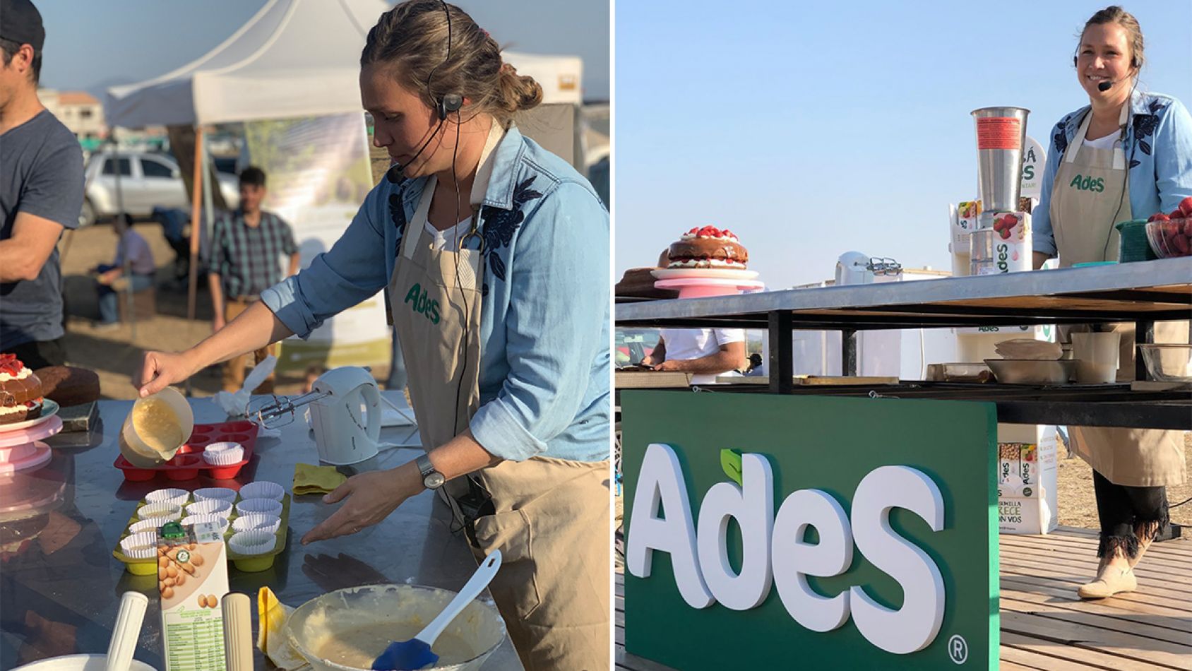 Flor Cerutti cocinando con Ades en EstiloDV Market